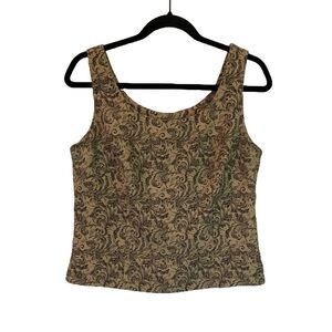 Vintage Jessica Howard Brown and Black Paisley Floral Tank